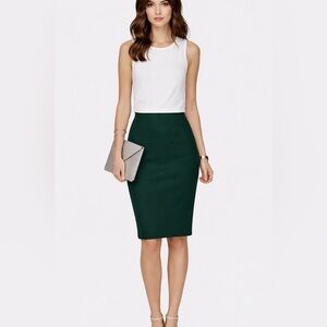 NWT J. Crew Wool Dark Hunter Green The Pencil Skirt size 00